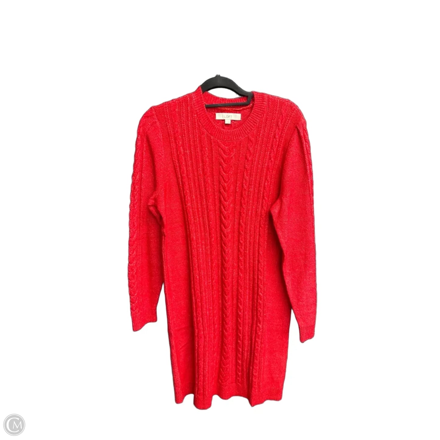 Dress Sweater By Loft In Red, Size: L