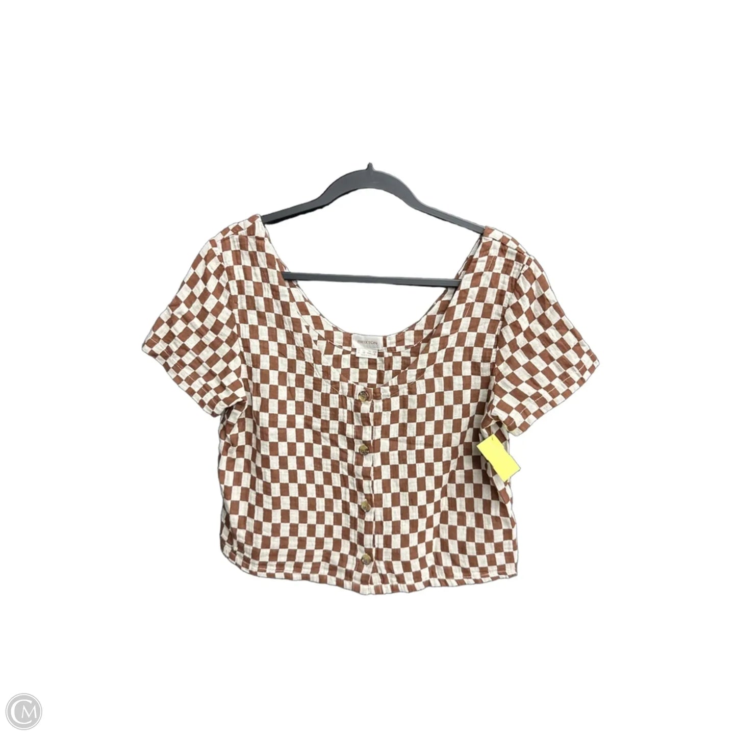Top Short Sleeve By Brixton In Checkered Pattern, Size: S