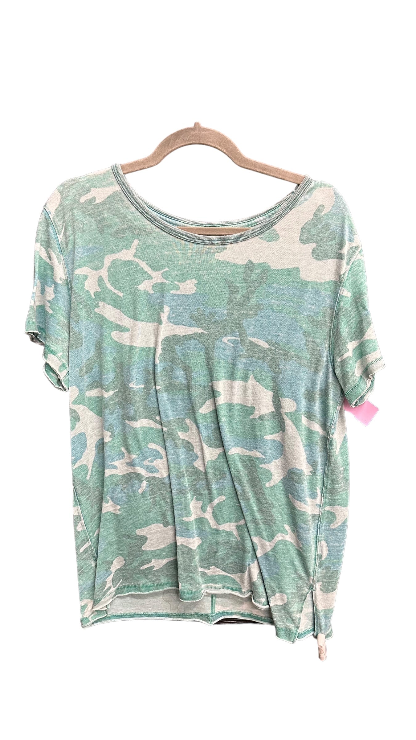 Camouflage Print Top Short Sleeve Free People, Size M