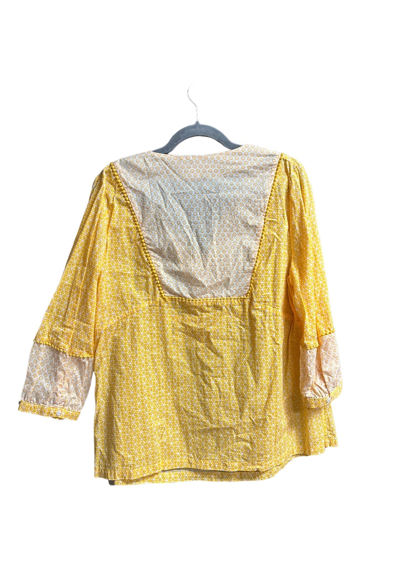 Yellow Top 3/4 Sleeve Boden, Size L
