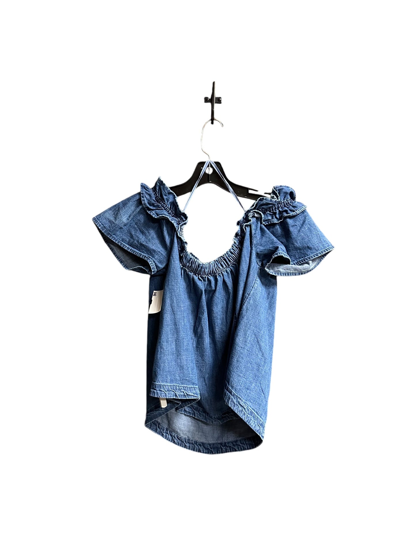 Top Short Sleeve By Free People In Blue Denim, Size: M