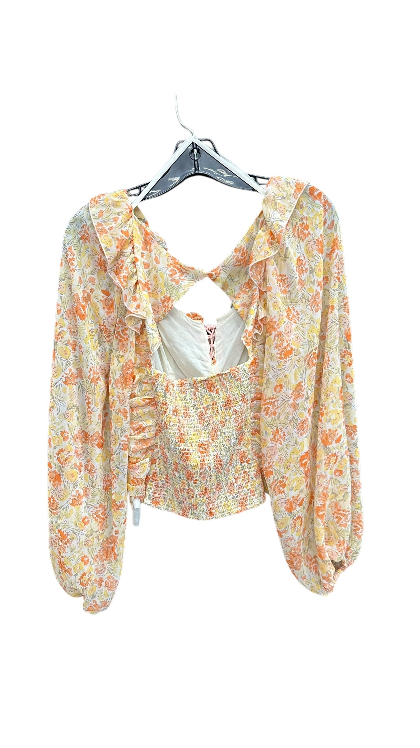 Top Long Sleeve By Free People In Floral Print, Size: S