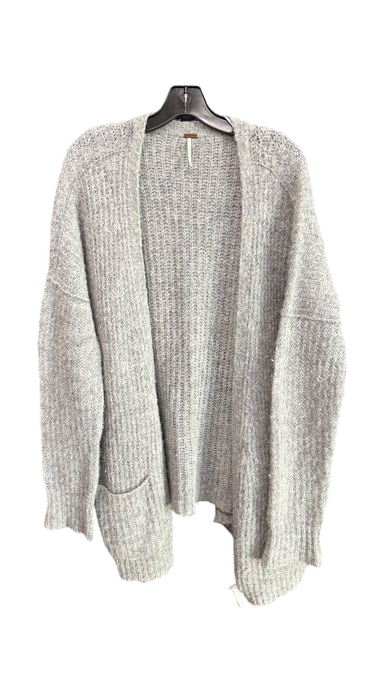 Sweater Cardigan By Free People In Grey, Size: L