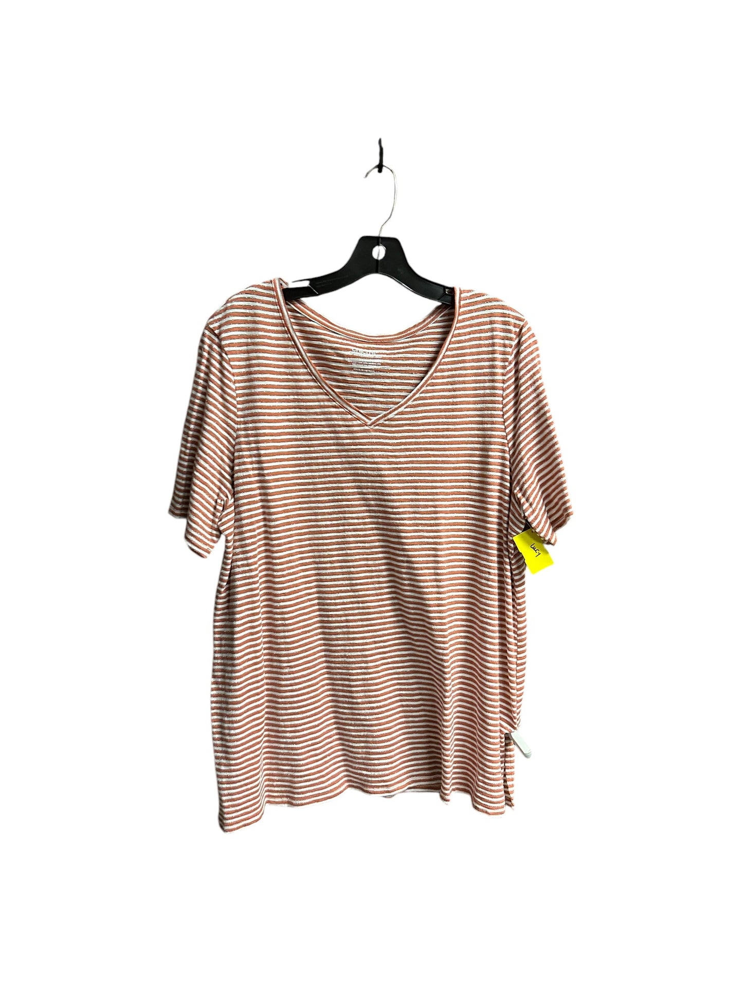 Top Short Sleeve Basic By Chicos In Striped Pattern, Size: Xl