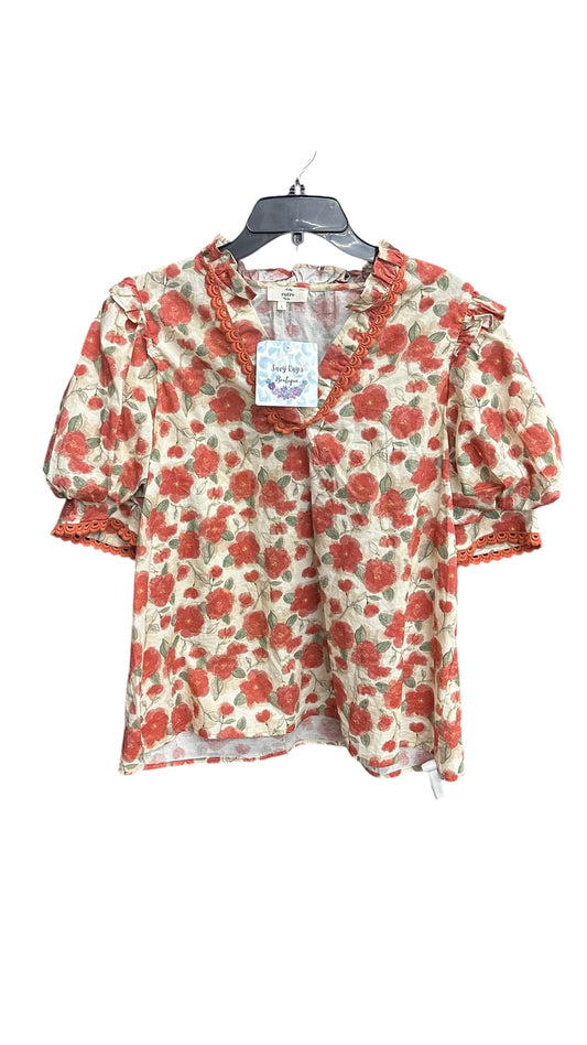 Top Short Sleeve By Entro In Floral Print, Size: L