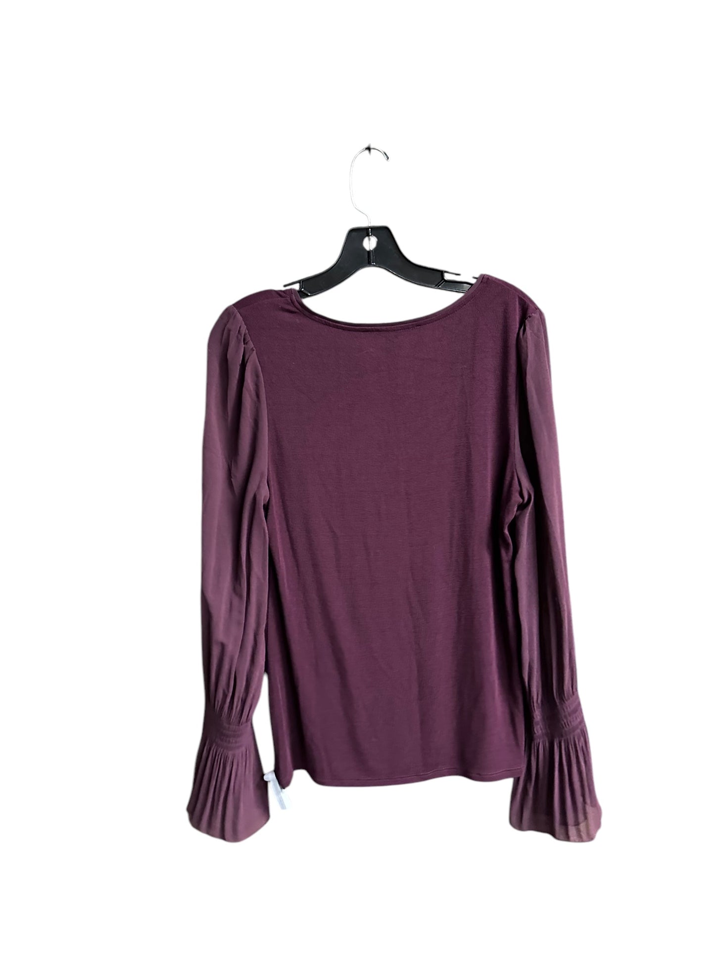 Top Long Sleeve By White House Black Market In Maroon, Size: M