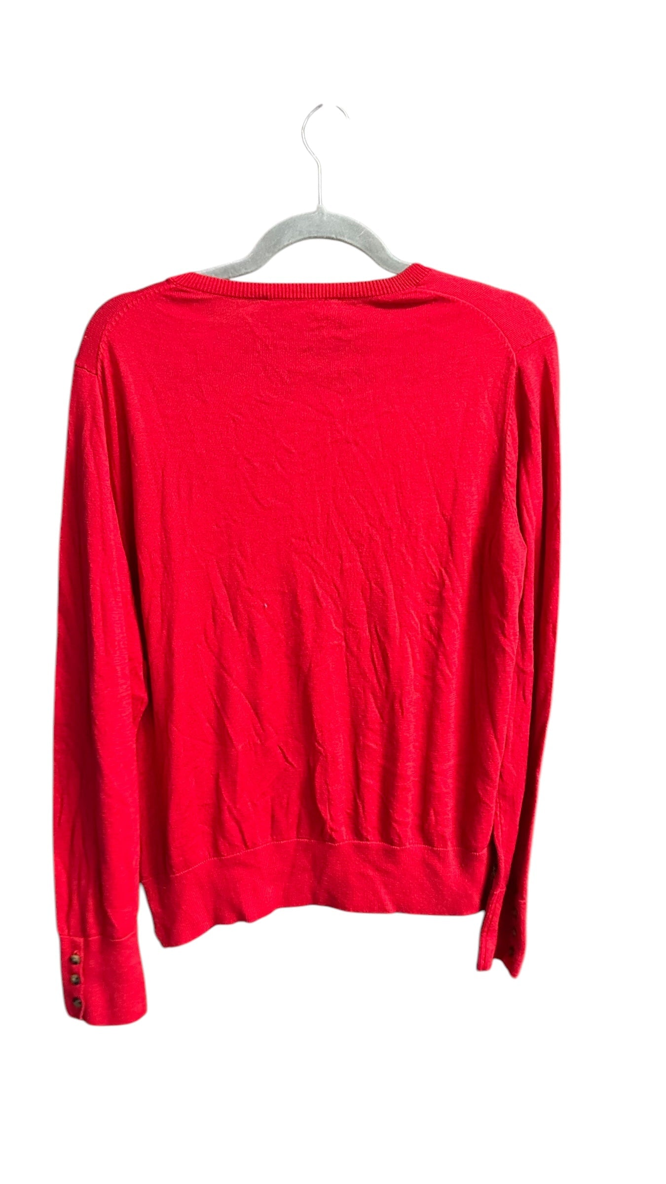 Sweater Cardigan By Loft In Red, Size: L