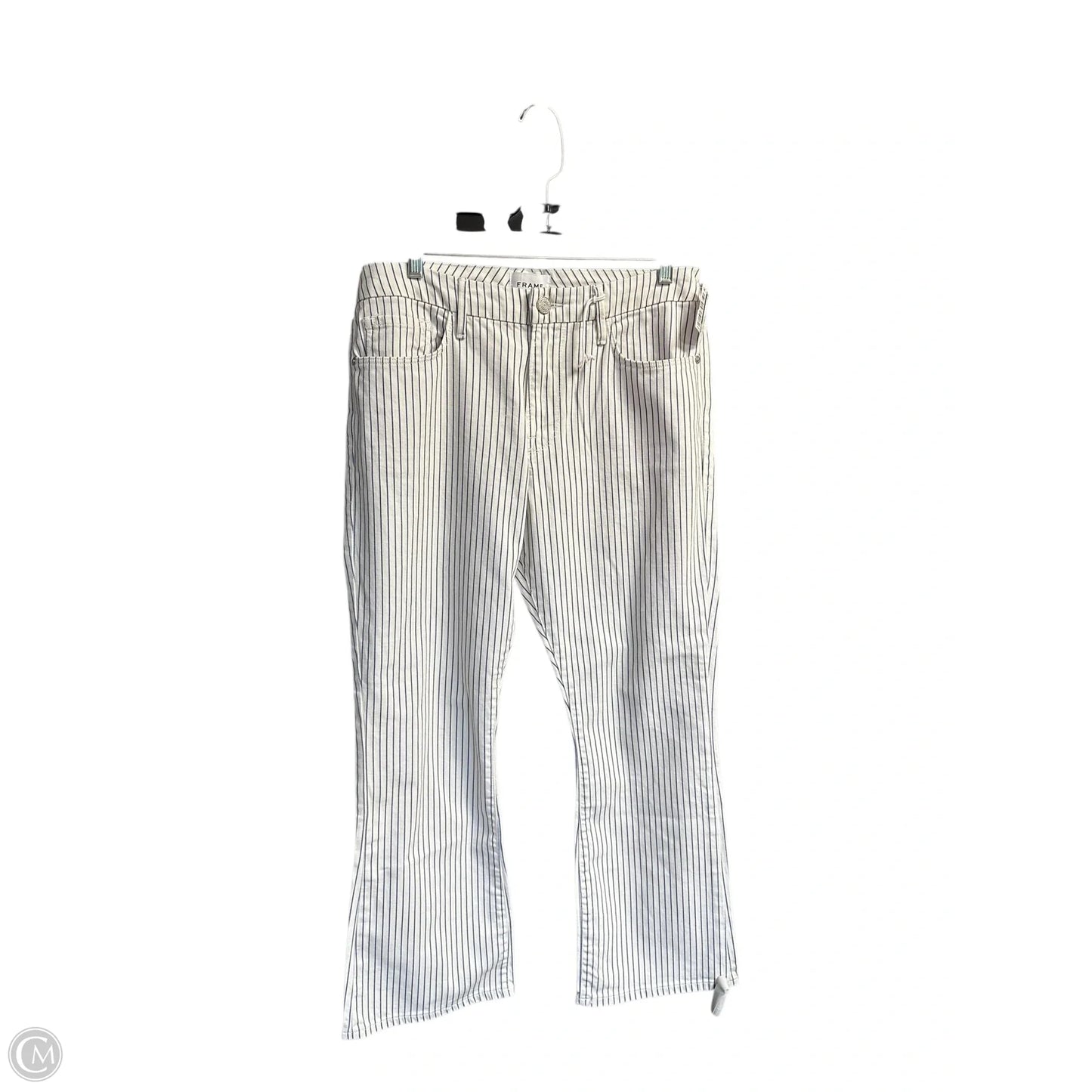 Jeans Flared By Frame In Striped Pattern, Size: 6