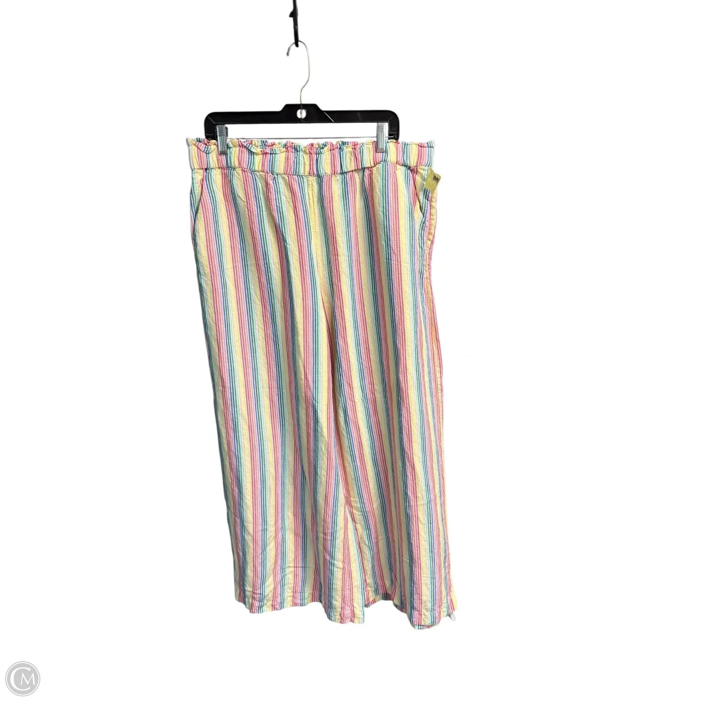 Pants Linen By Loft In Striped Pattern, Size: Xl