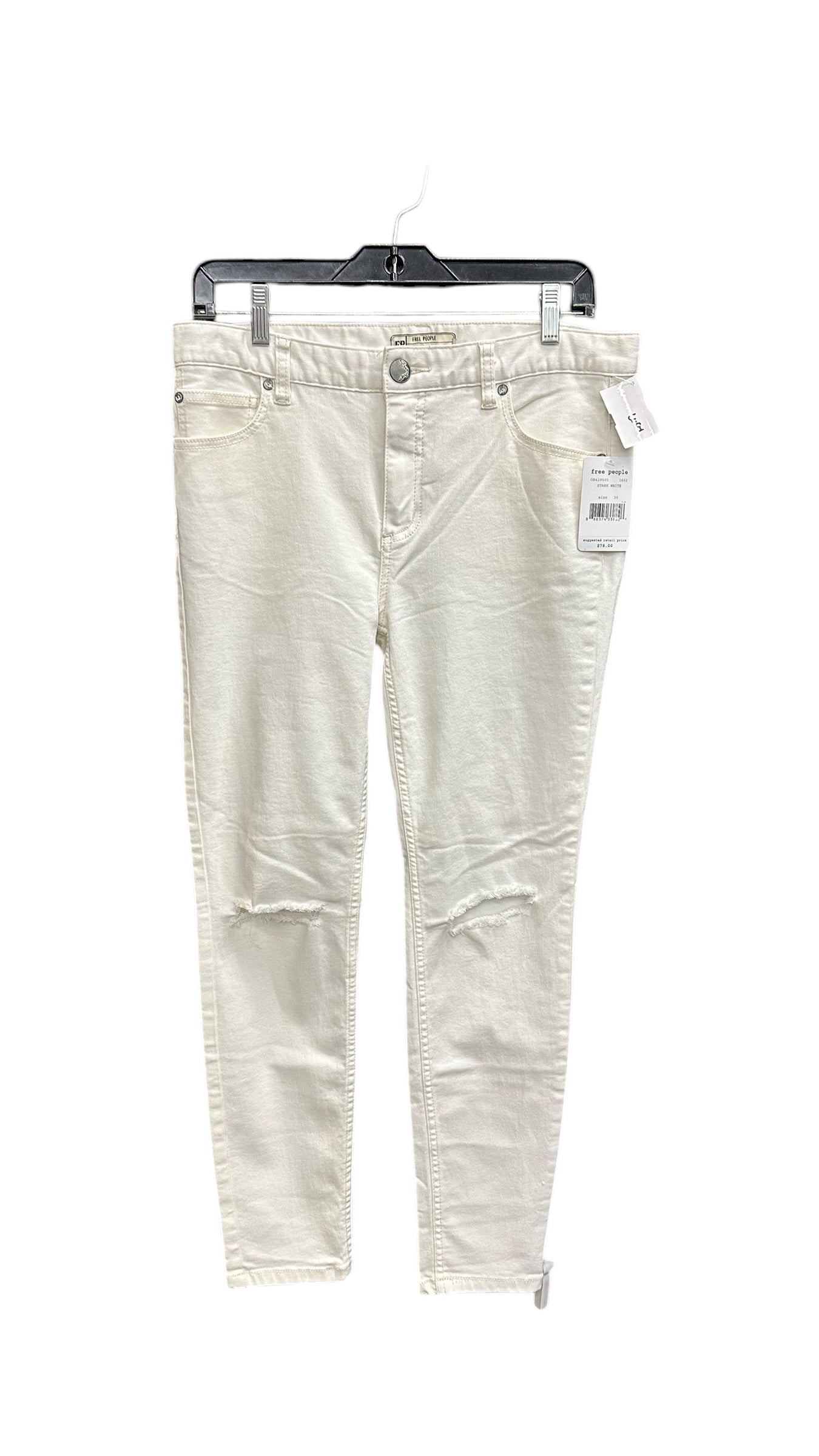 Jeans Skinny By Free People In White, Size: 8