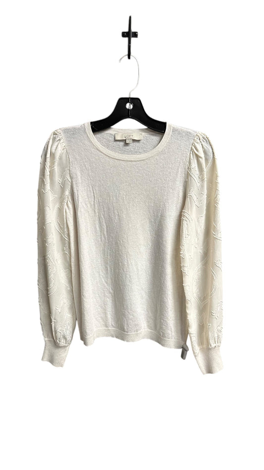 Top Long Sleeve By Loft In Cream, Size: S