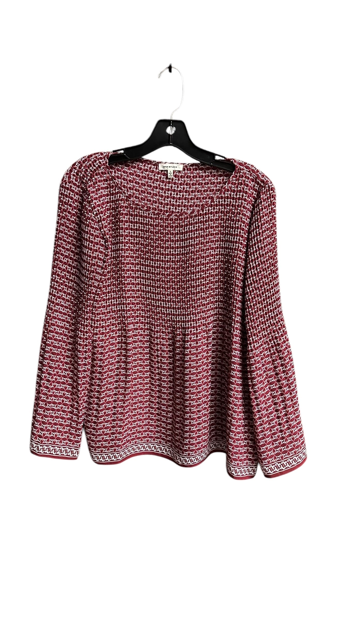 Top Long Sleeve By Max Studio In Red, Size: S