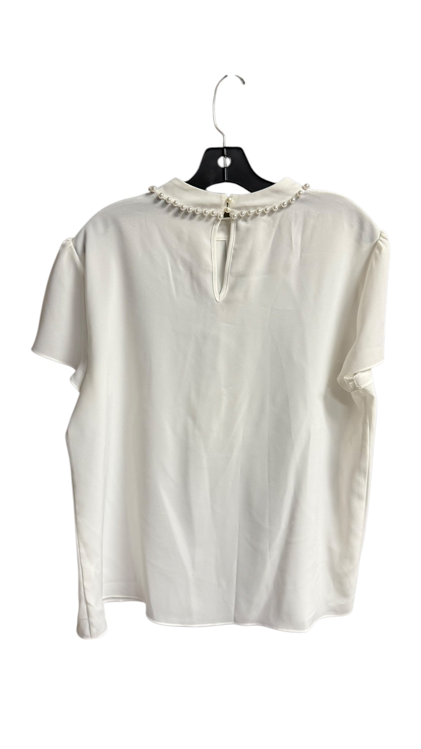 Top Short Sleeve By Tahari By Arthur Levine In White, Size: L