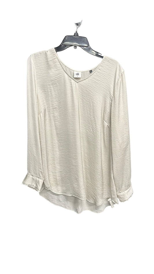 Top Long Sleeve By Cabi In Cream, Size: L