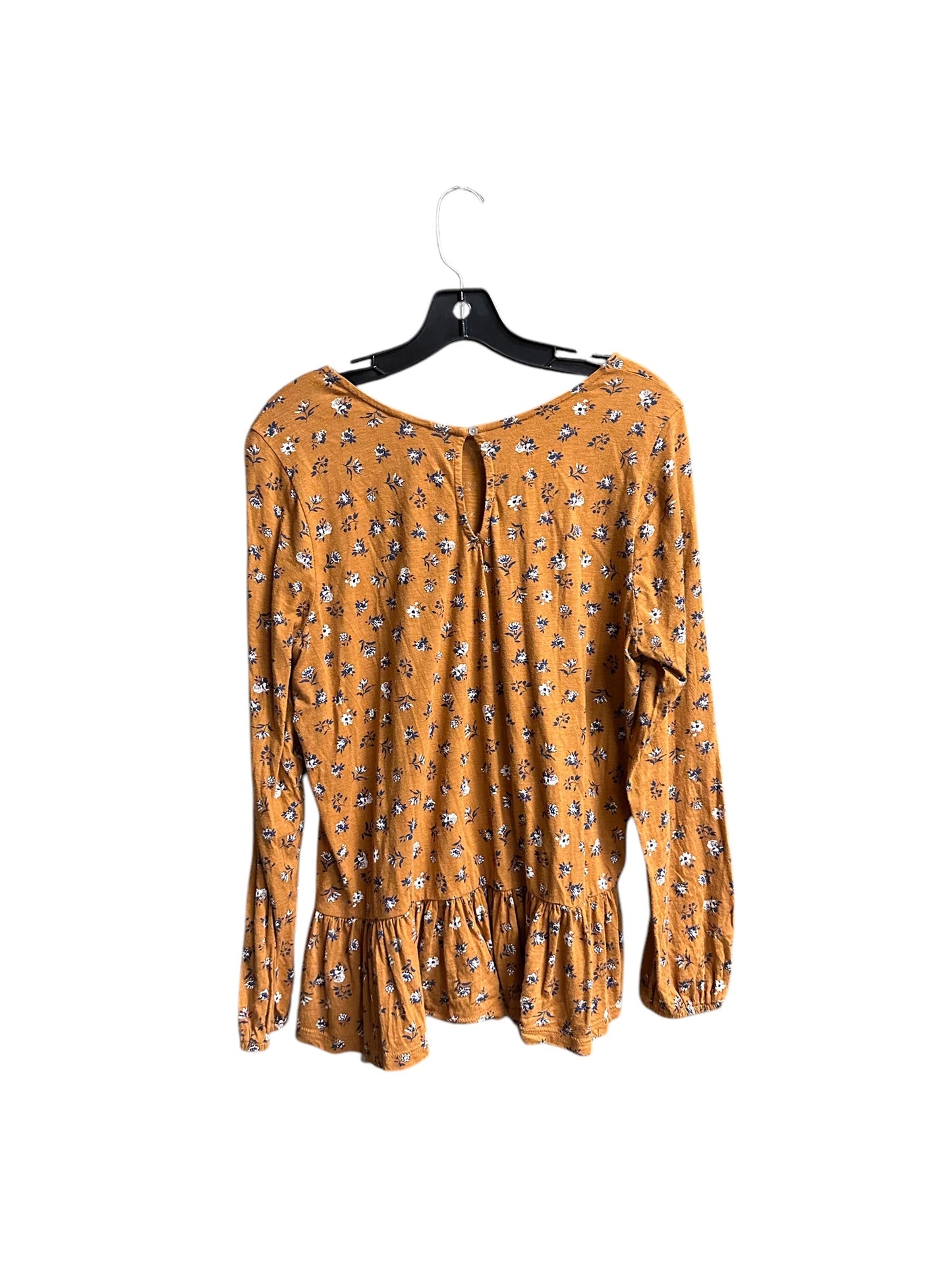 Top Long Sleeve By Lucky Brand In Orange, Size: L