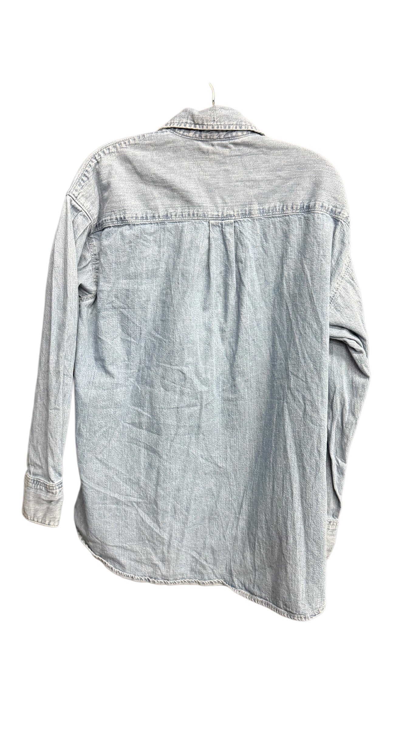 Top Long Sleeve By Levis In Blue Denim, Size: S