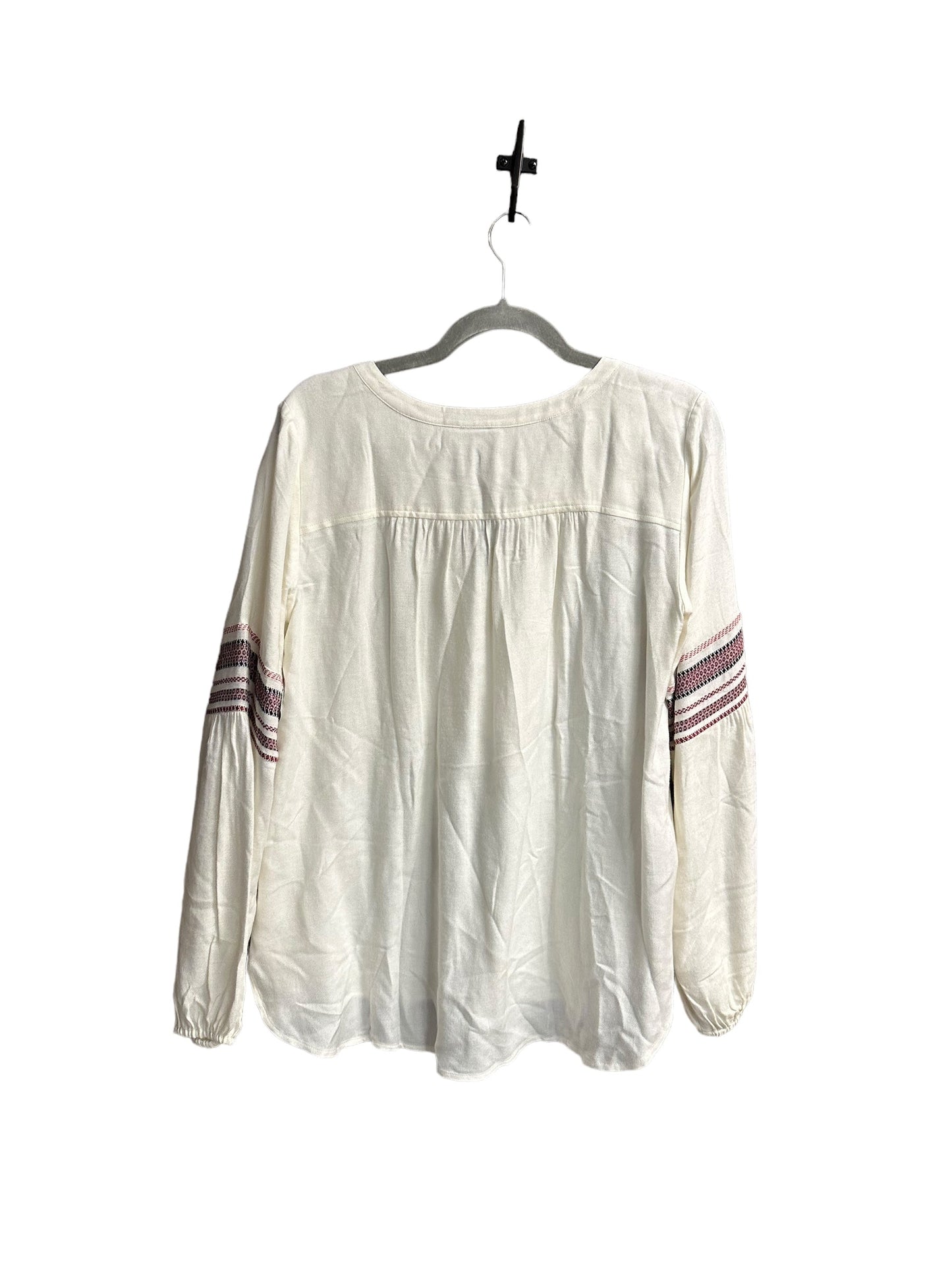 Cream Top Long Sleeve Loft, Size S