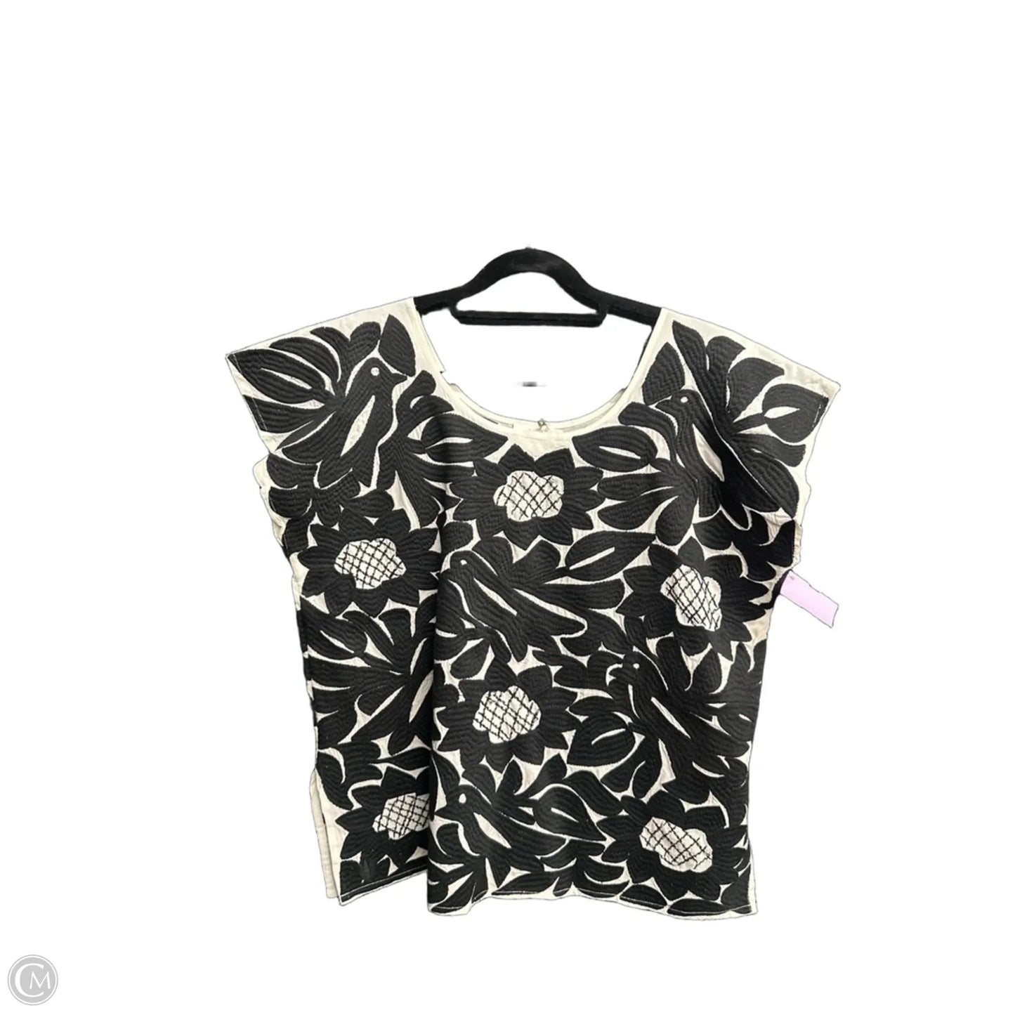 Top Short Sleeve By J.marie In Black & White, Size: M