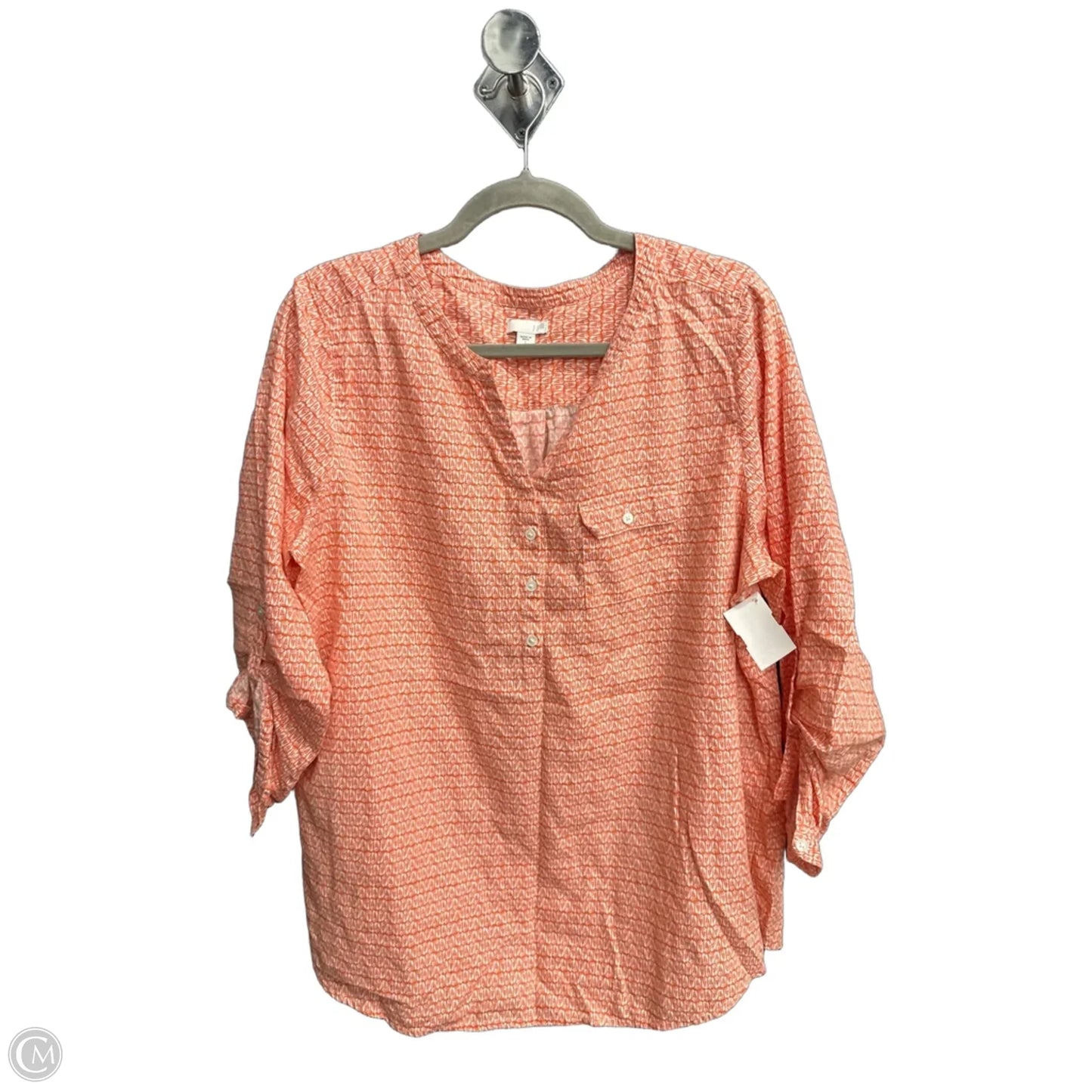 Top 3/4 Sleeve By J. Jill In Red & White, Size: L