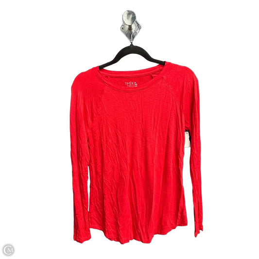 Top Long Sleeve By Time And Tru In Red, Size: S