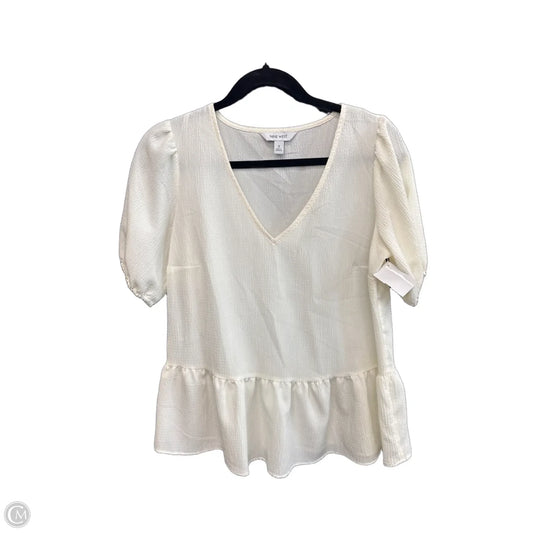 Blouse Short Sleeve By Nine West In White, Size: S
