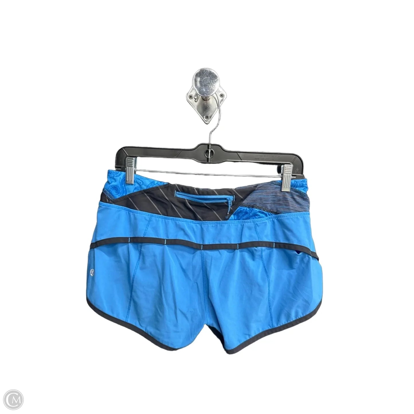 Athletic Shorts By Lululemon In Black & Blue, Size: 4