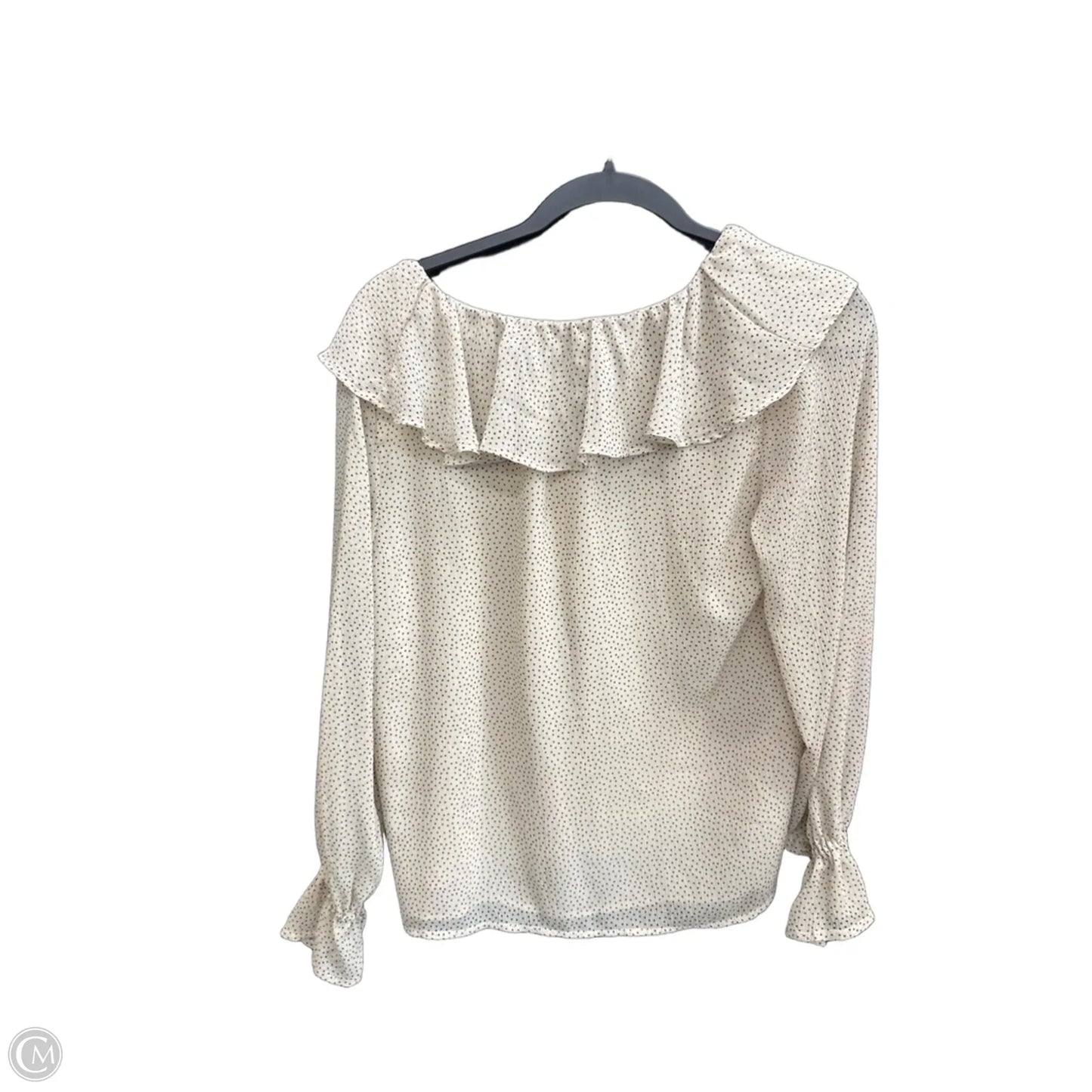 Blouse Long Sleeve By Loft In Polkadot Pattern, Size: Sp