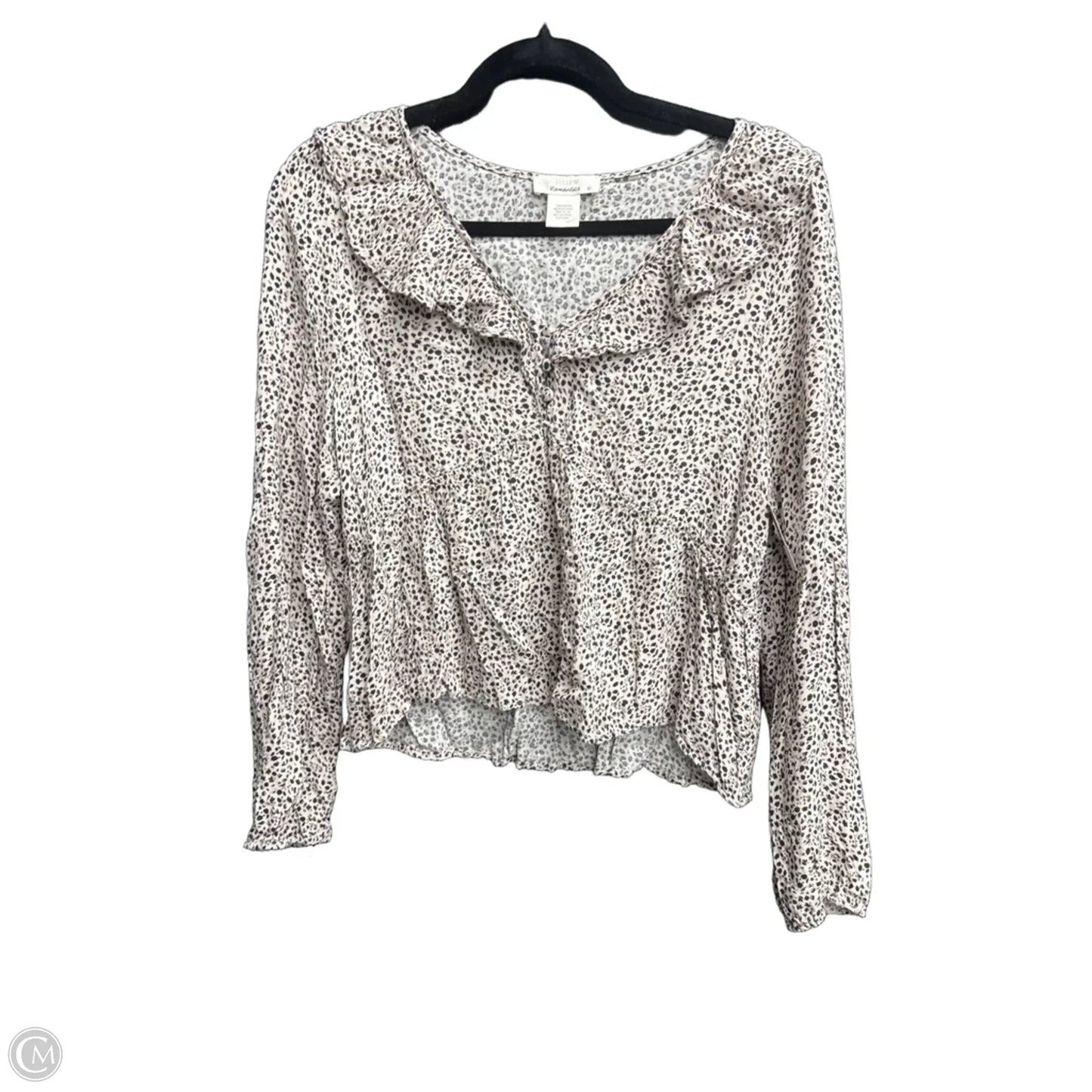 Blouse Long Sleeve By Urban Romantics In Animal Print, Size: L