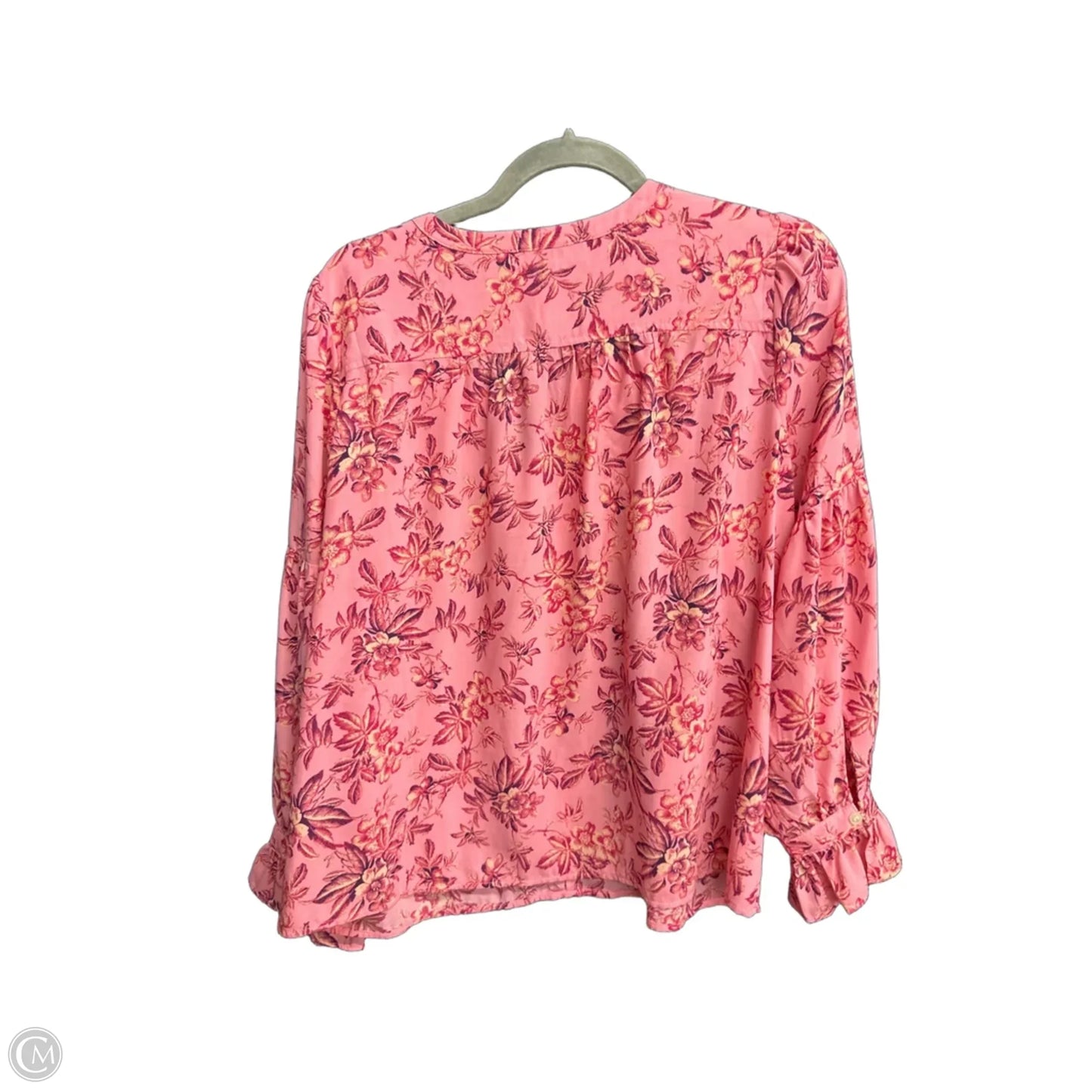 Blouse Long Sleeve By Loft In Floral Print, Size: Lp