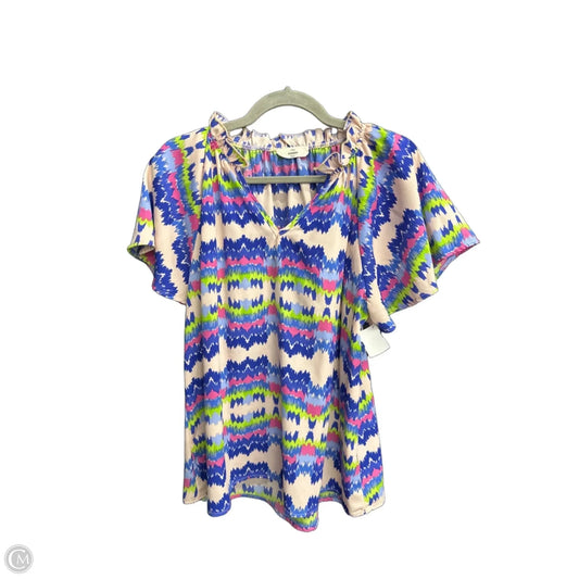 Blouse Short Sleeve By Entro In Multi-colored, Size: L