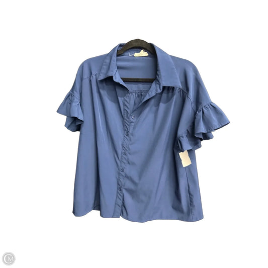 Blouse Short Sleeve By Entro In Navy, Size: M