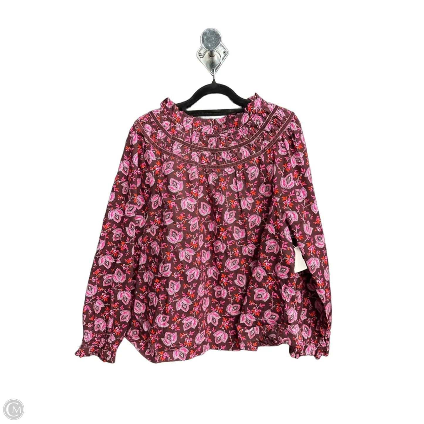 Blouse Long Sleeve By Talbots In Paisley Print, Size: Xlp
