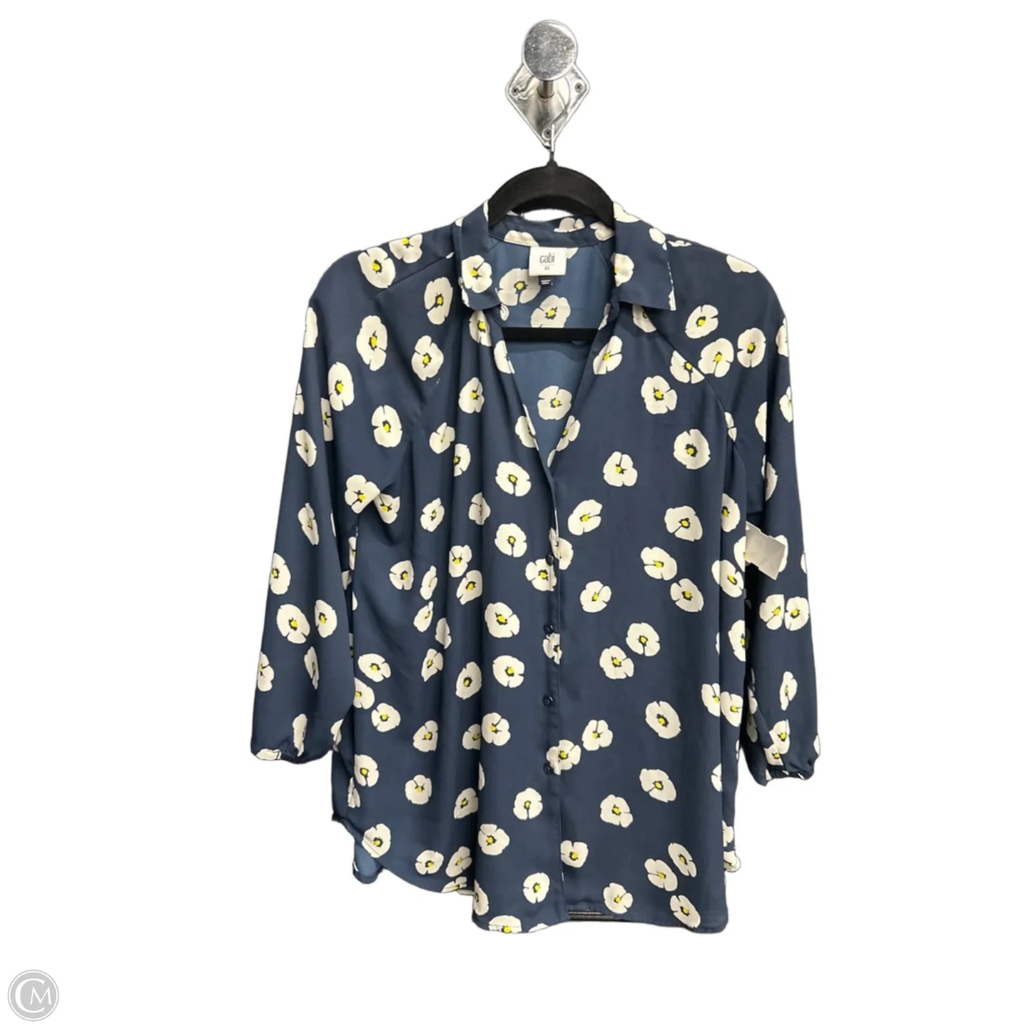 Blouse Long Sleeve By Cabi In Floral Print, Size: Xs