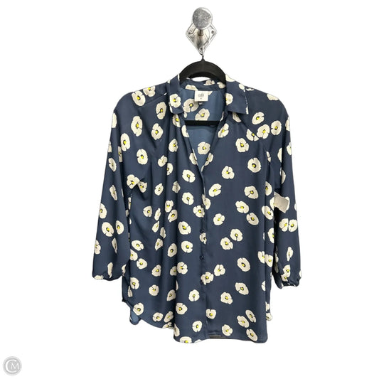 Blouse Long Sleeve By Cabi In Floral Print, Size: Xs