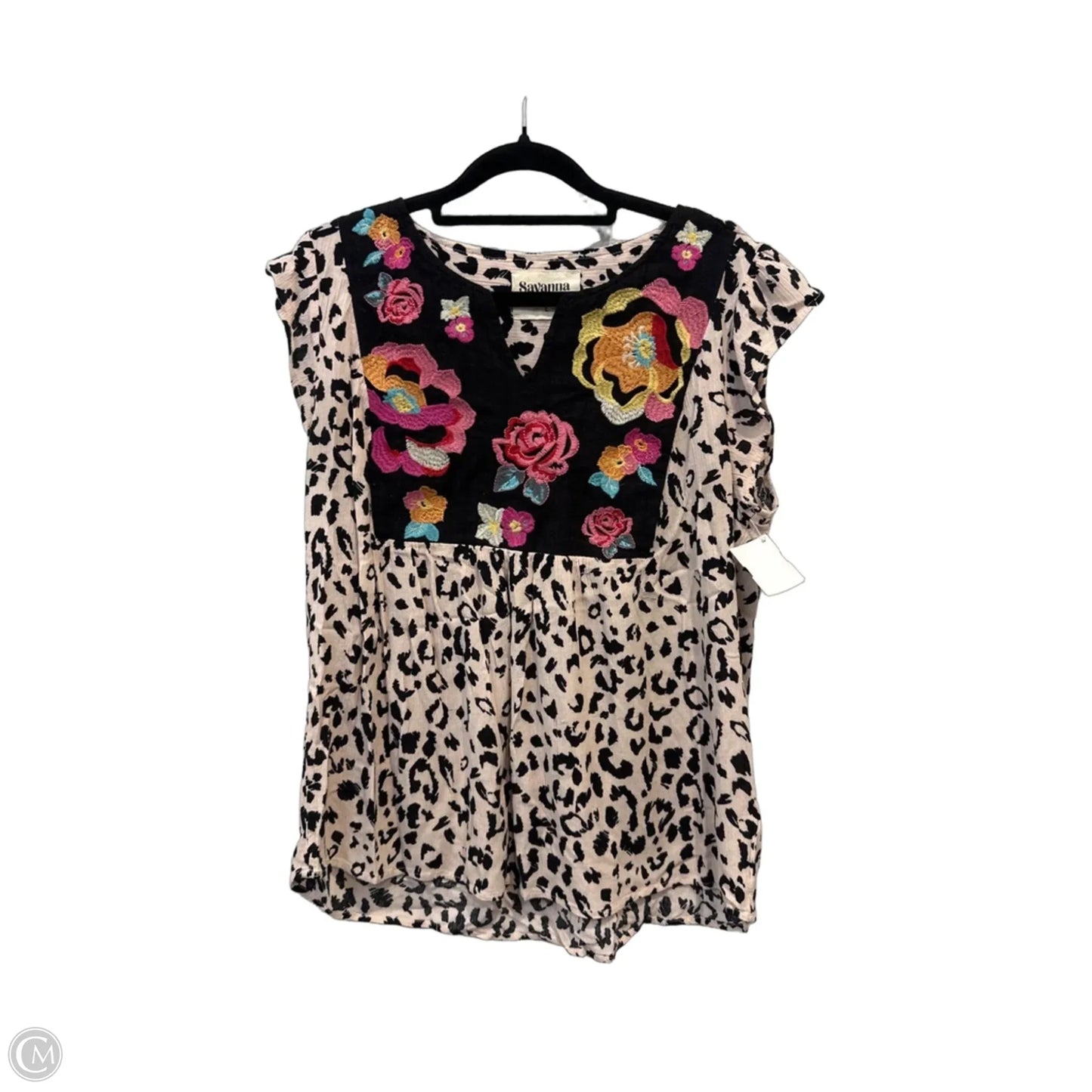 Blouse Sleeveless By Savanna Jane In Animal Print, Size: L