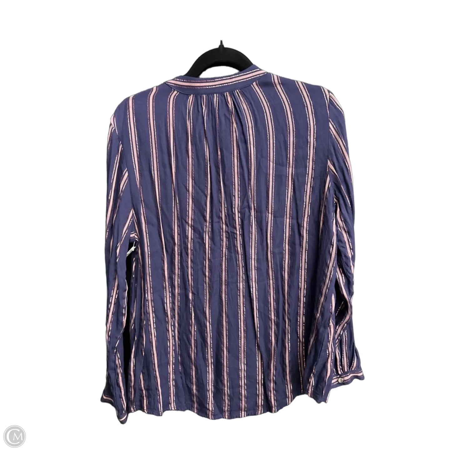 Blouse Long Sleeve By Jennifer Lopez In Blue & Pink, Size: M