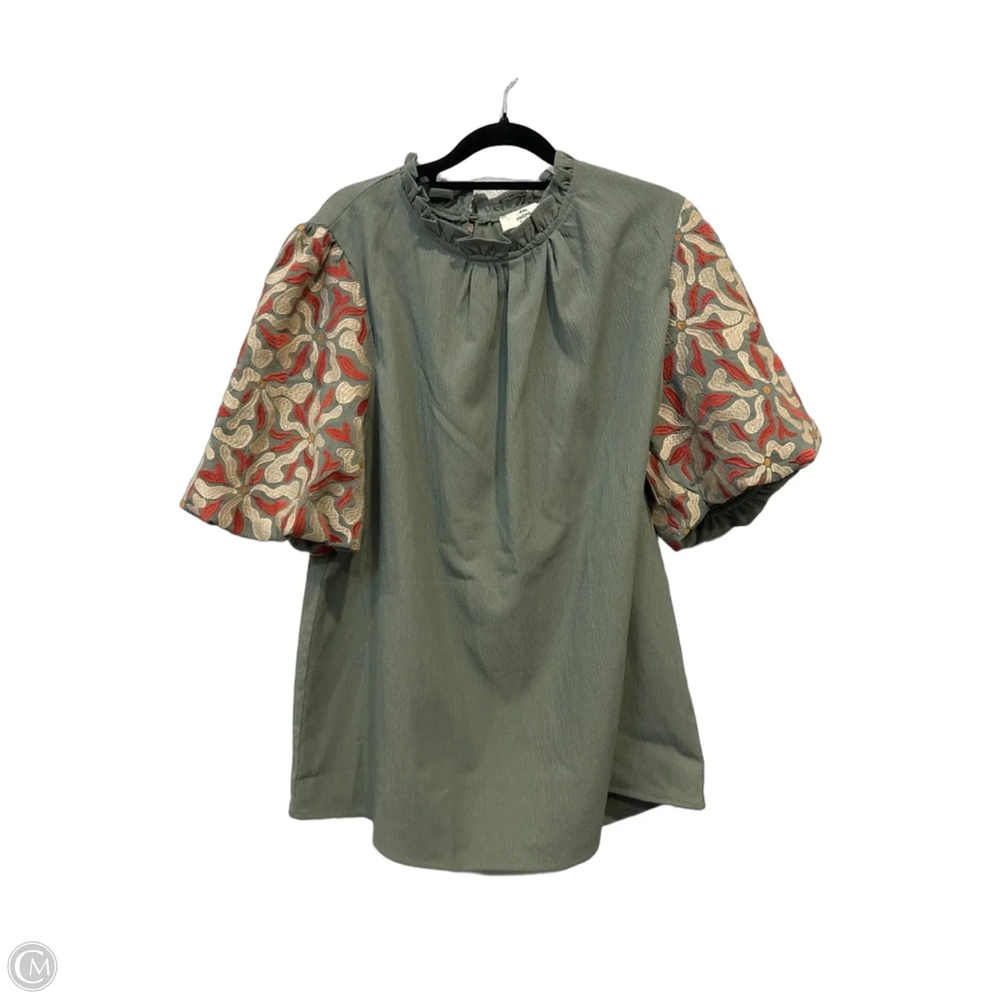 Blouse Short Sleeve By Entro In Green, Size: Xl