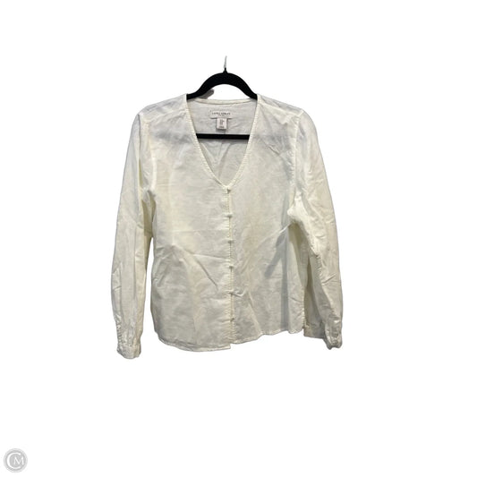 Top Long Sleeve By Laura Ashley In Cream, Size: M