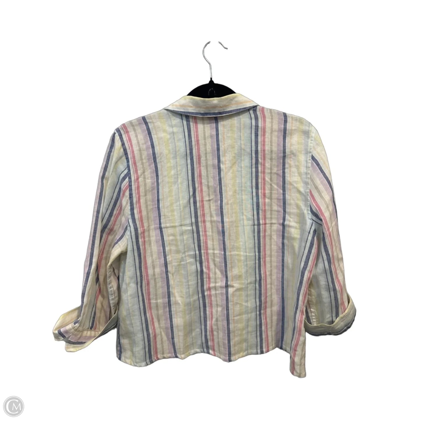 Top Long Sleeve By Chicos In Striped Pattern, Size: M