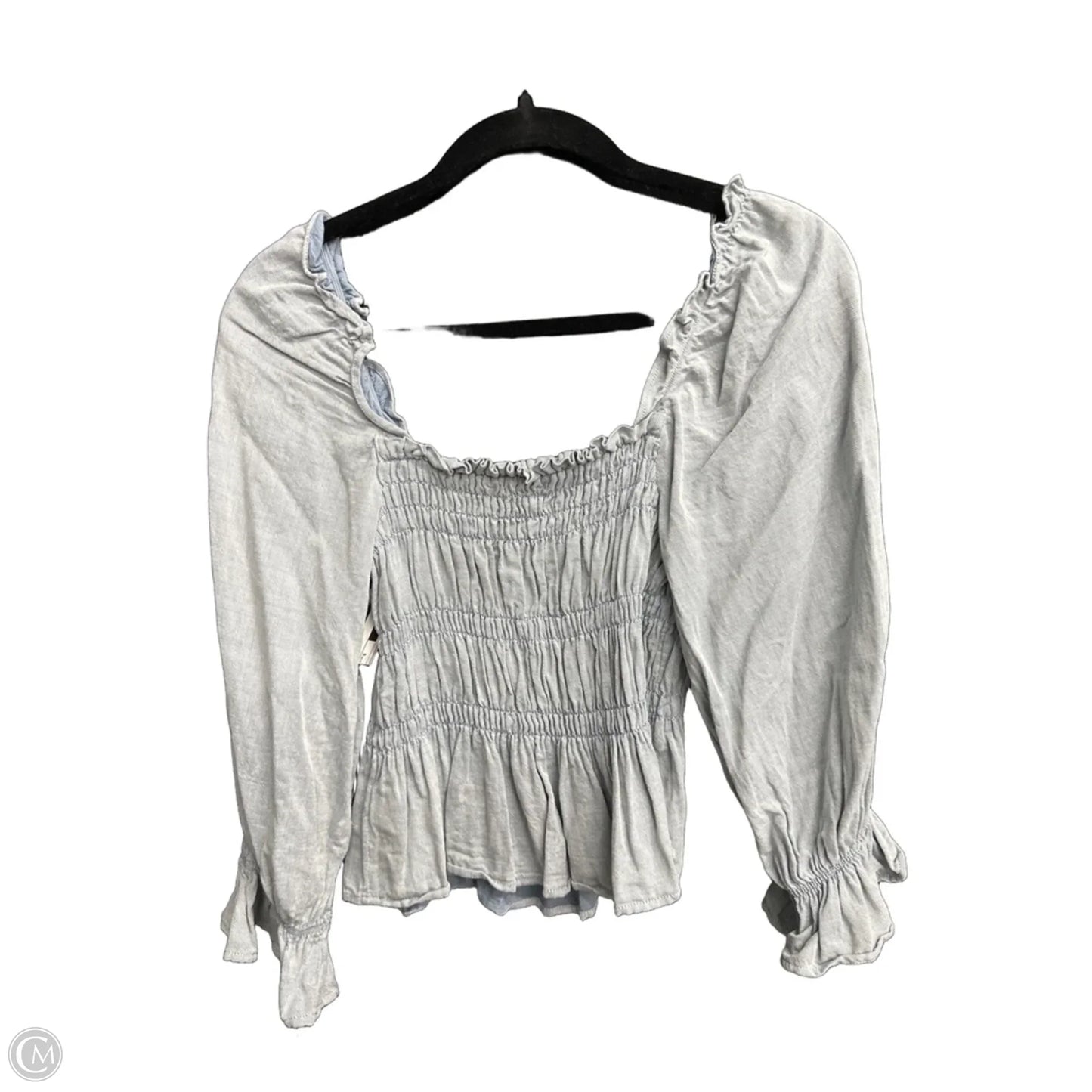 Top Long Sleeve By Who What Wear In Blue Denim, Size: S