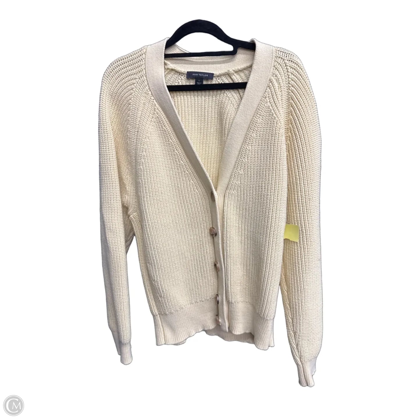 Cardigan By Ann Taylor In Yellow, Size: L