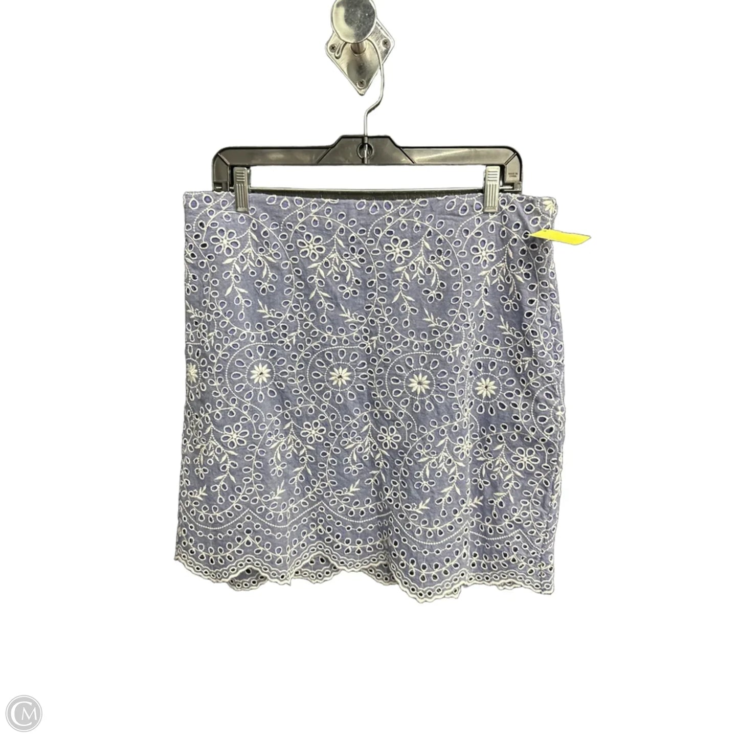 Skirt Midi By Loft In Blue & White, Size: 12