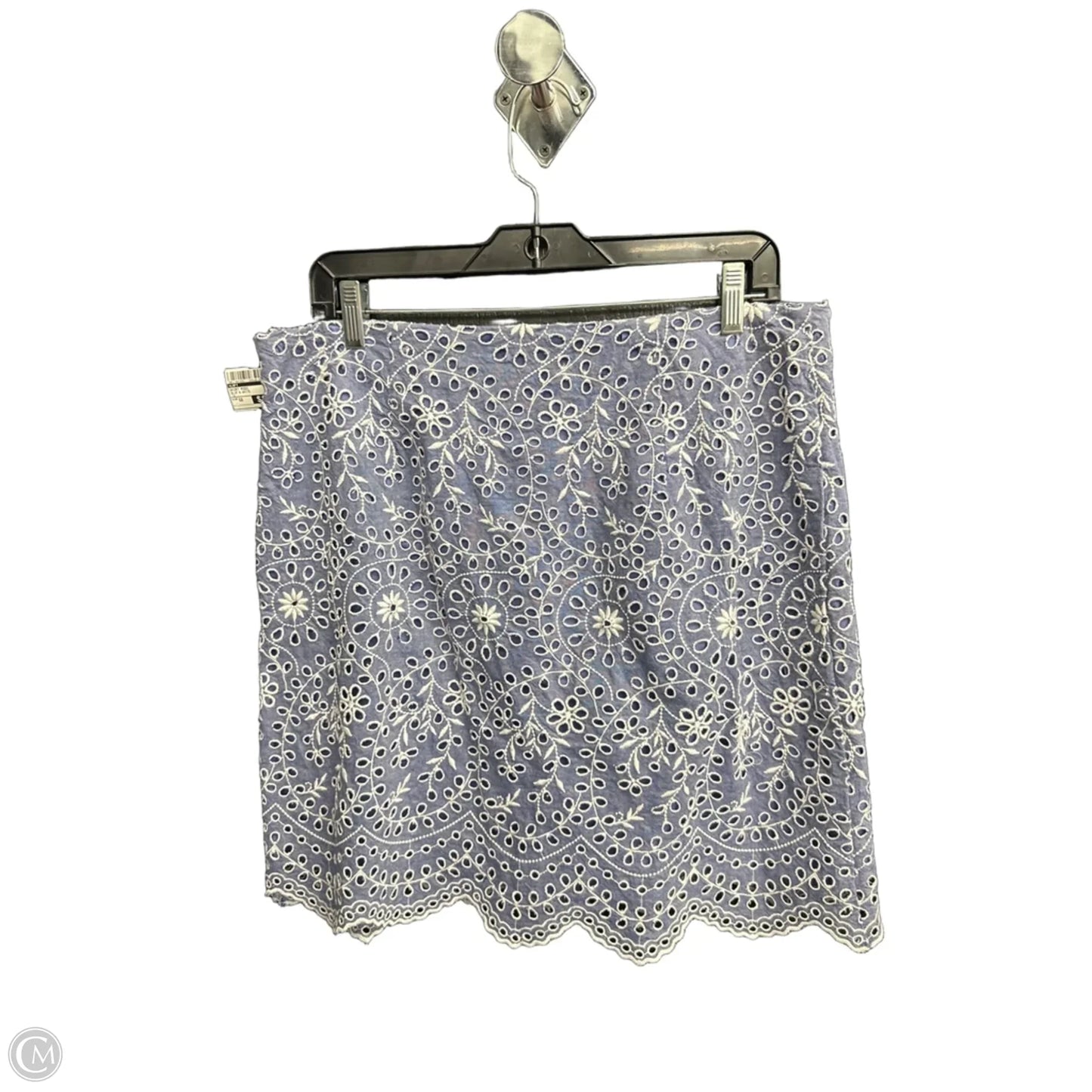 Skirt Midi By Loft In Blue & White, Size: 12