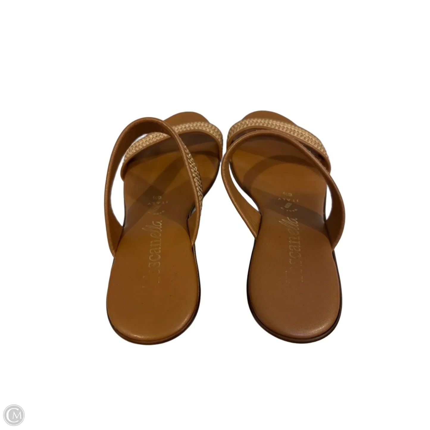 Sandals Heels Block By Toscanella In Brown & Cream, Size: 6.5