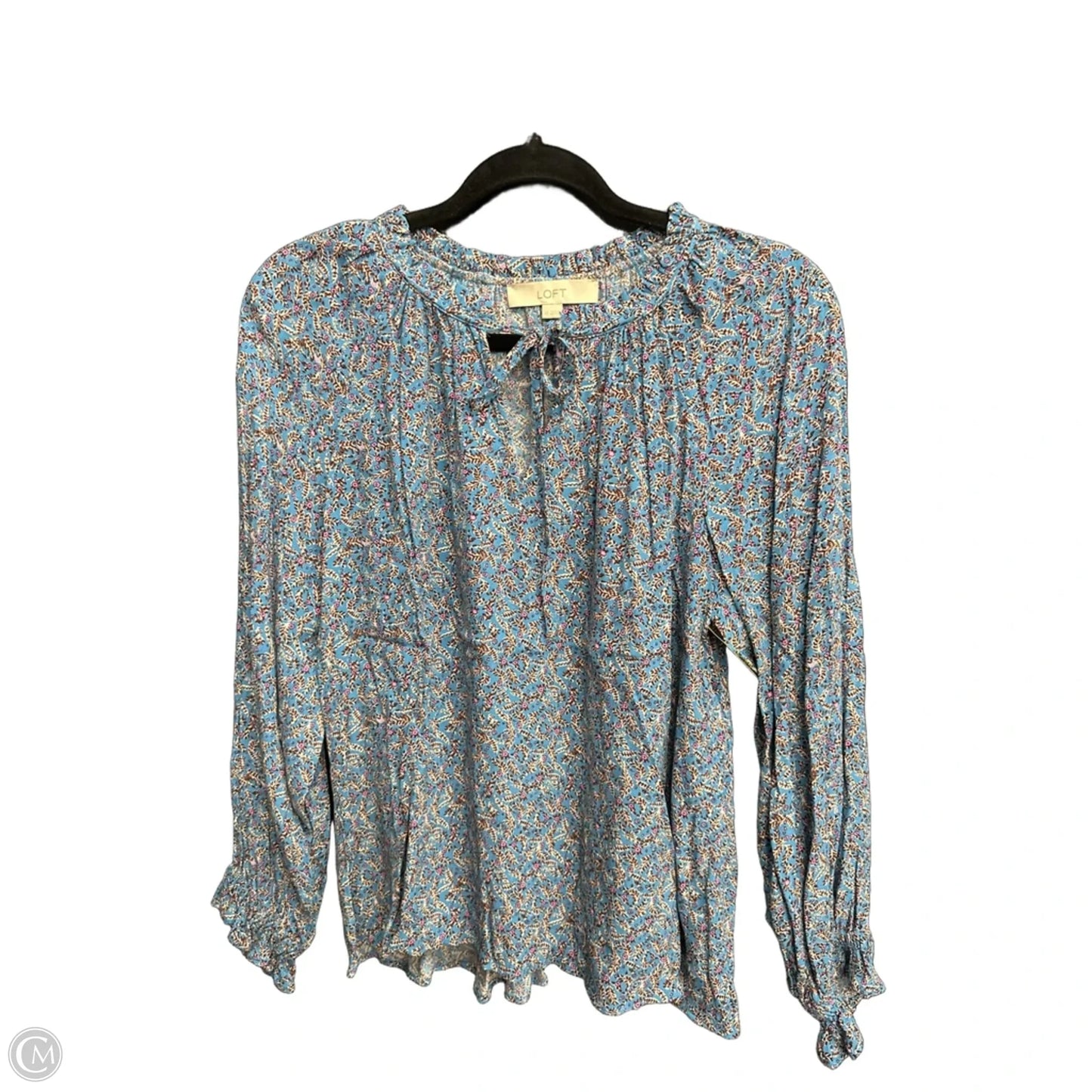 Blouse Long Sleeve By Loft In Floral Print, Size: Xs
