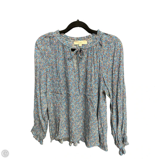 Blouse Long Sleeve By Loft In Floral Print, Size: Xs