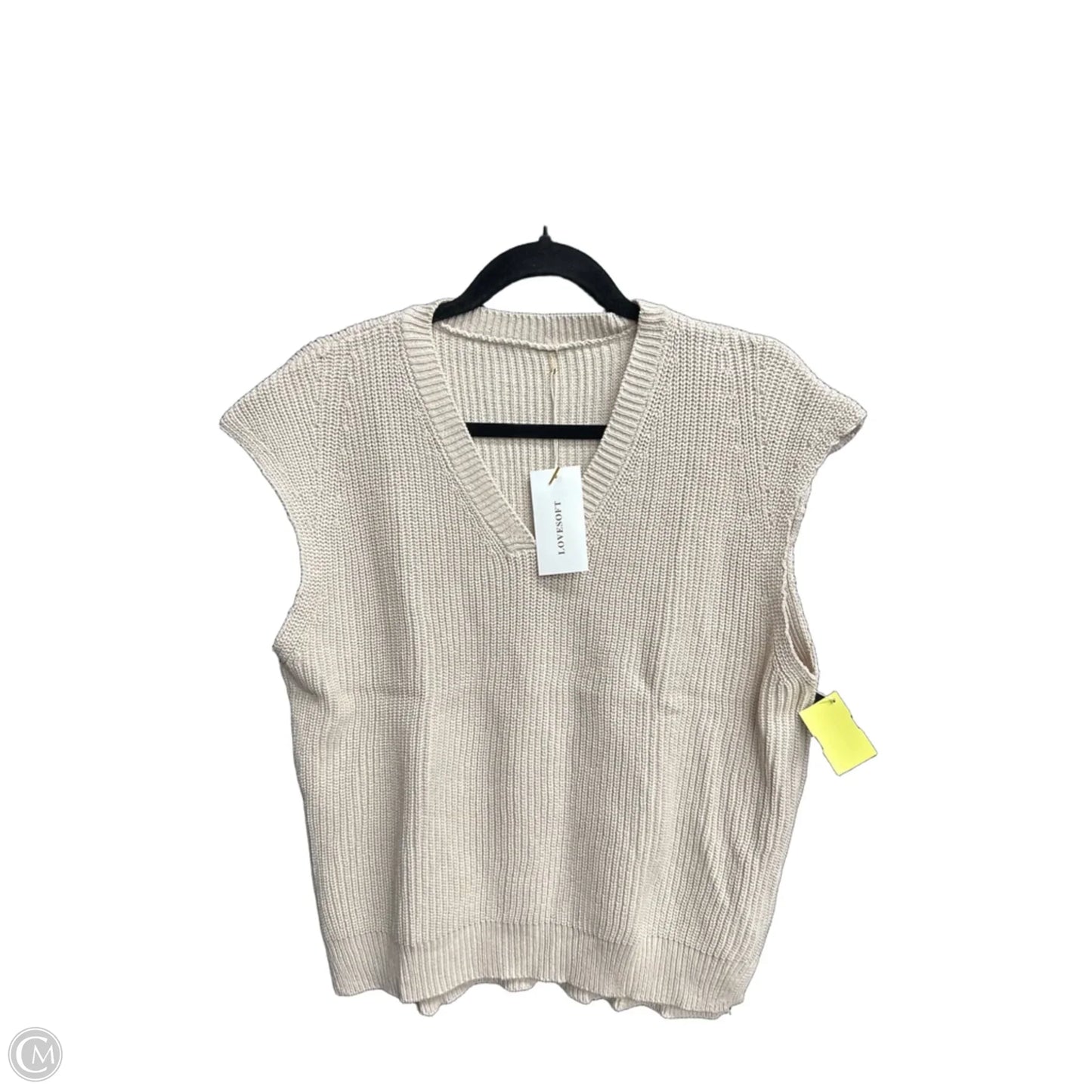 Top Short Sleeve By Clothes Mentor In Tan, Size: L