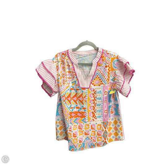 Blouse Short Sleeve By Clothes Mentor In Multi-colored, Size: M