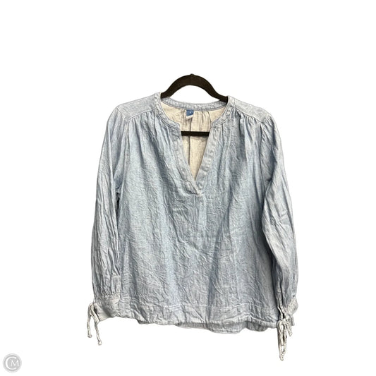 Top Long Sleeve By Old Navy In Blue Denim, Size: S