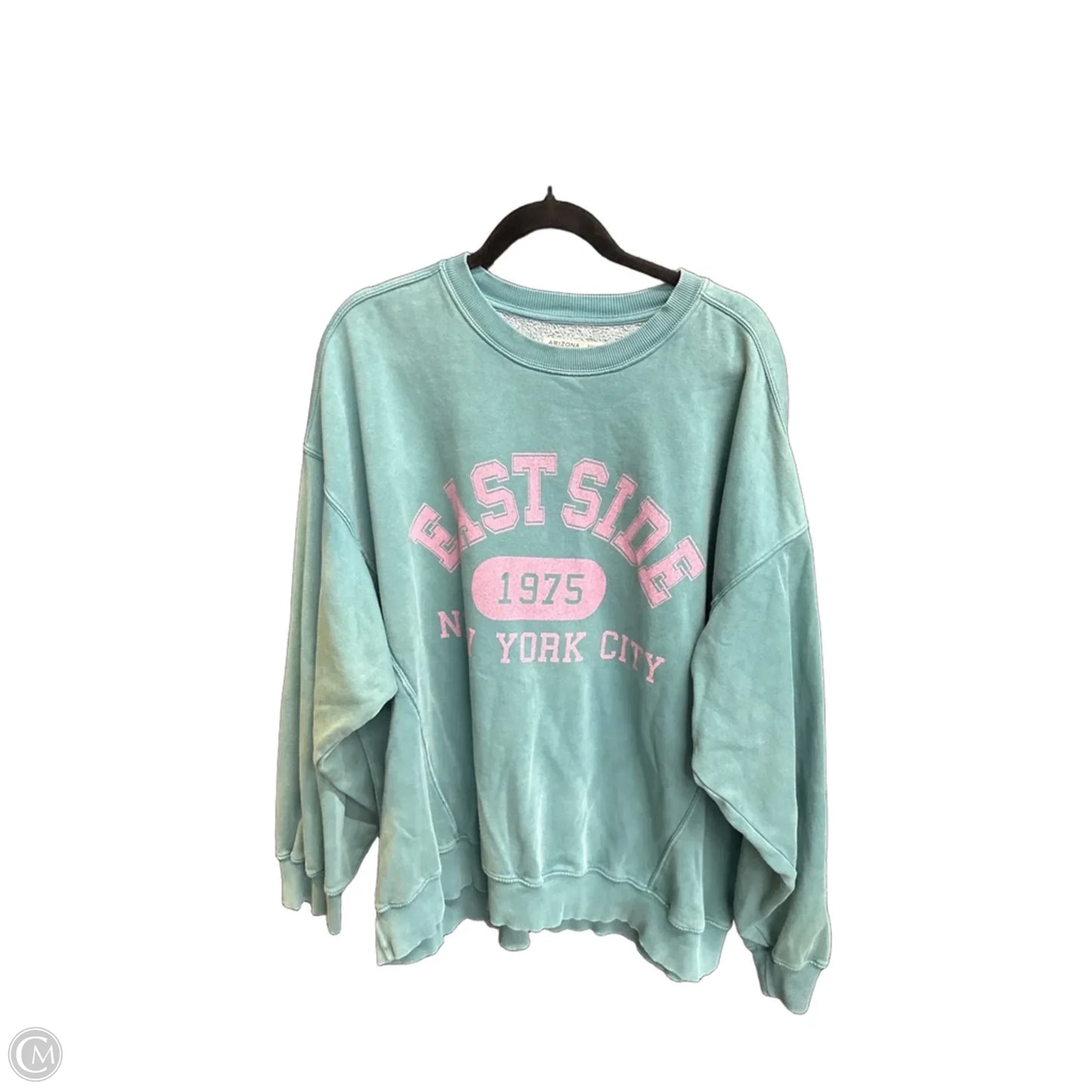 Sweatshirt Crewneck By Arizona In Green & Purple, Size: 2x
